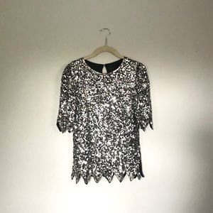 Vintage Sequin Party Top